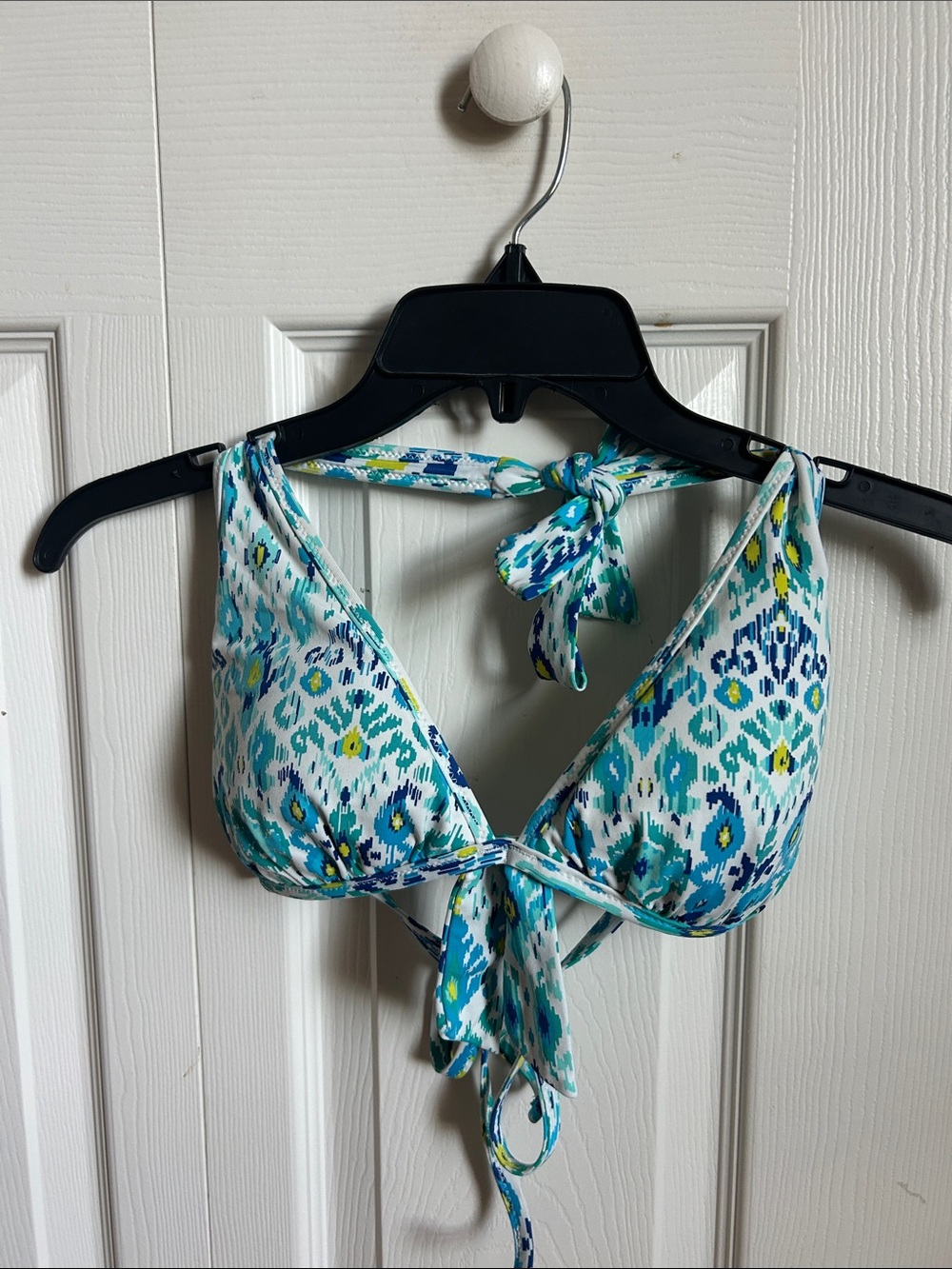 Teal & Blue Printed Bikini Top